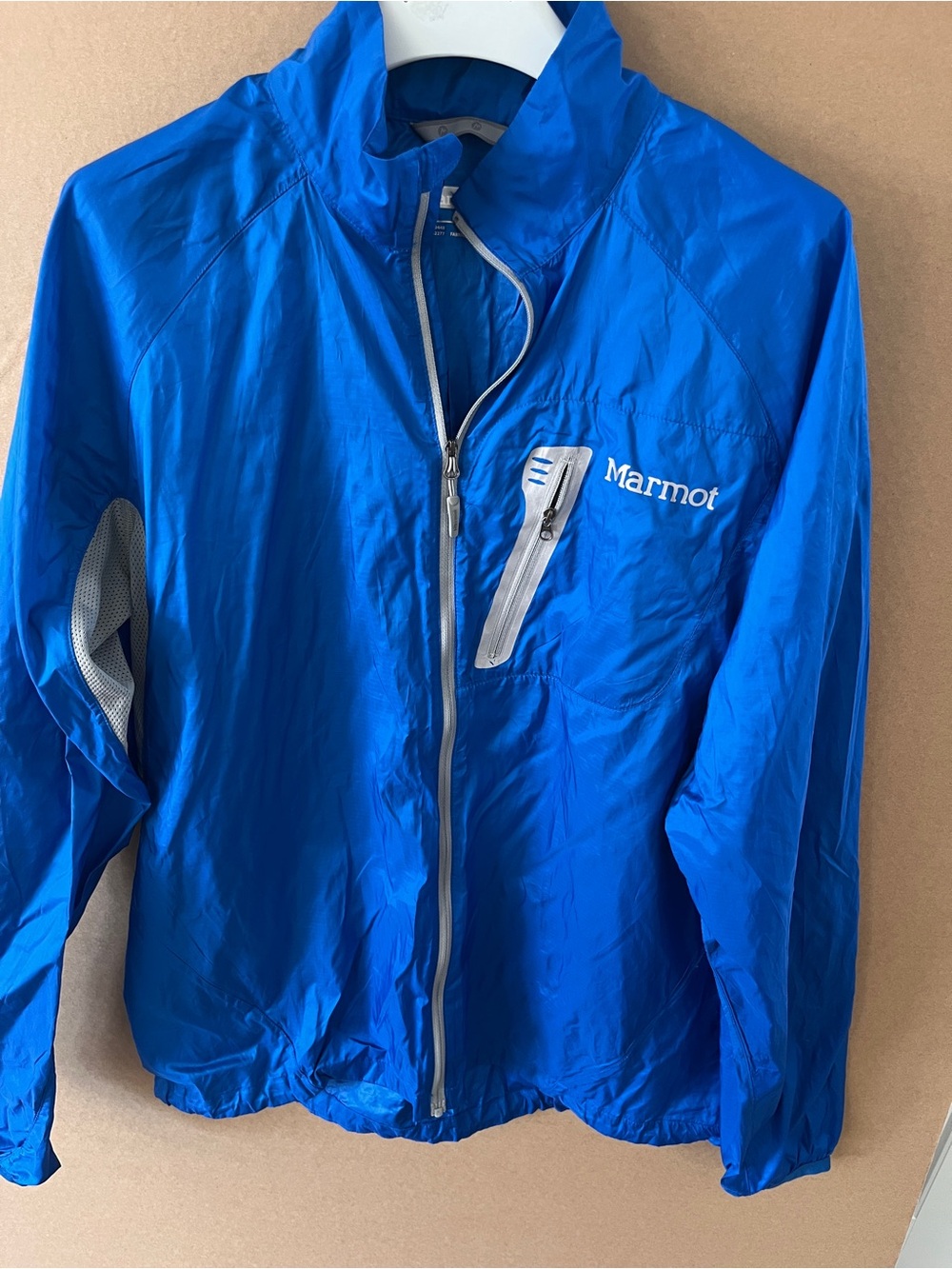 Marmot Men’s Medium Blue Lightweight Windbreaker Jacket Full Zip Running Outdoor